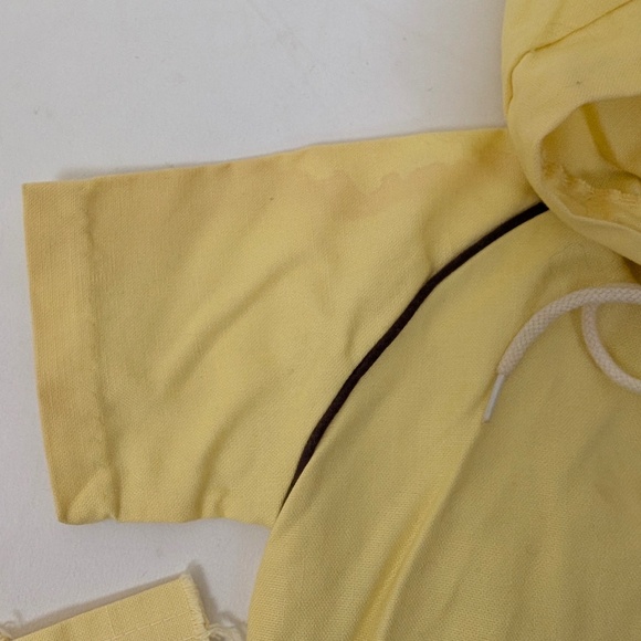 Free with Purchase - 70's Yellow Overalls & Jacket Set Jumpsuit Matching 2 Piece - Picture 4 of 8